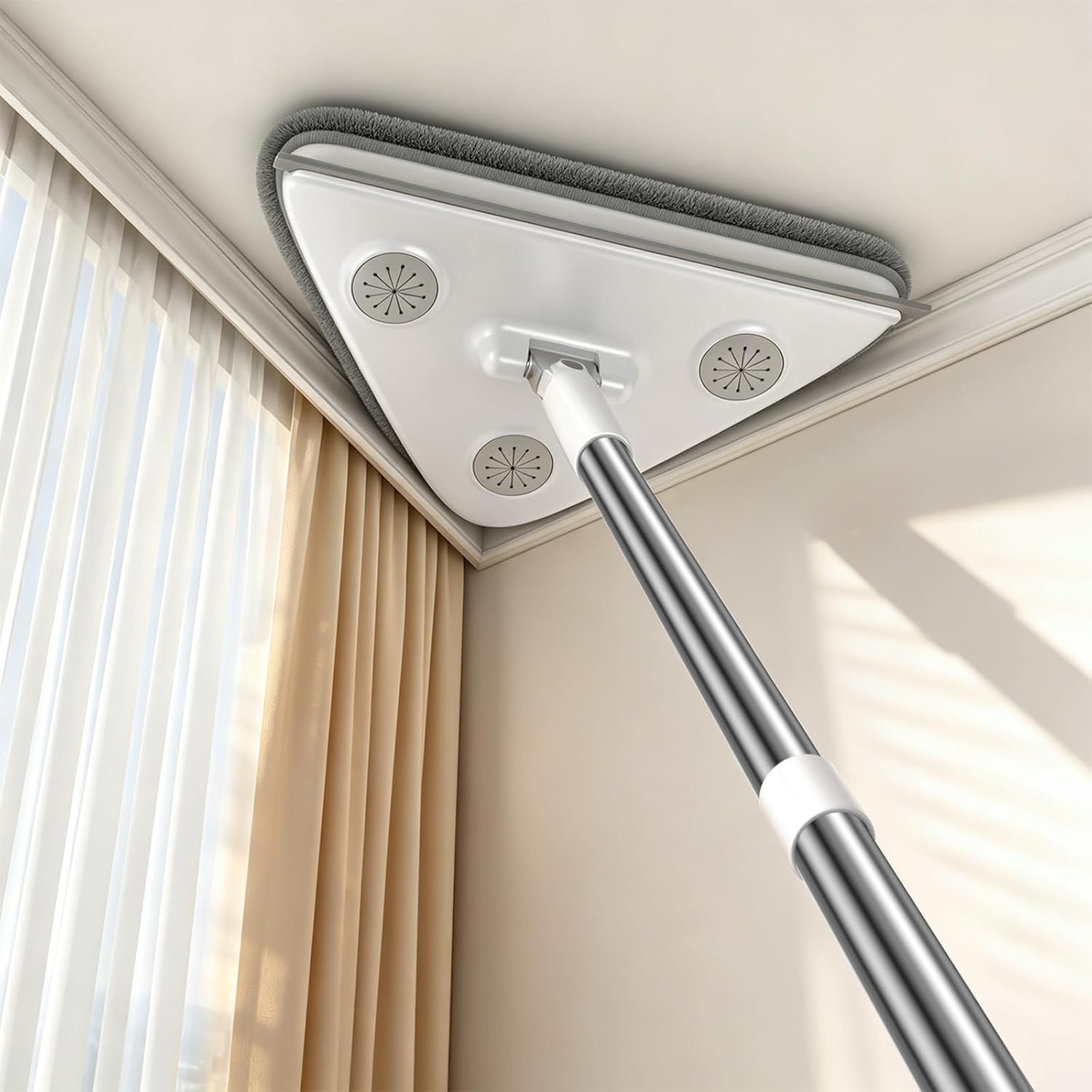 3-in-1 Wall and Baseboard Cleaning Mop with Long Handle