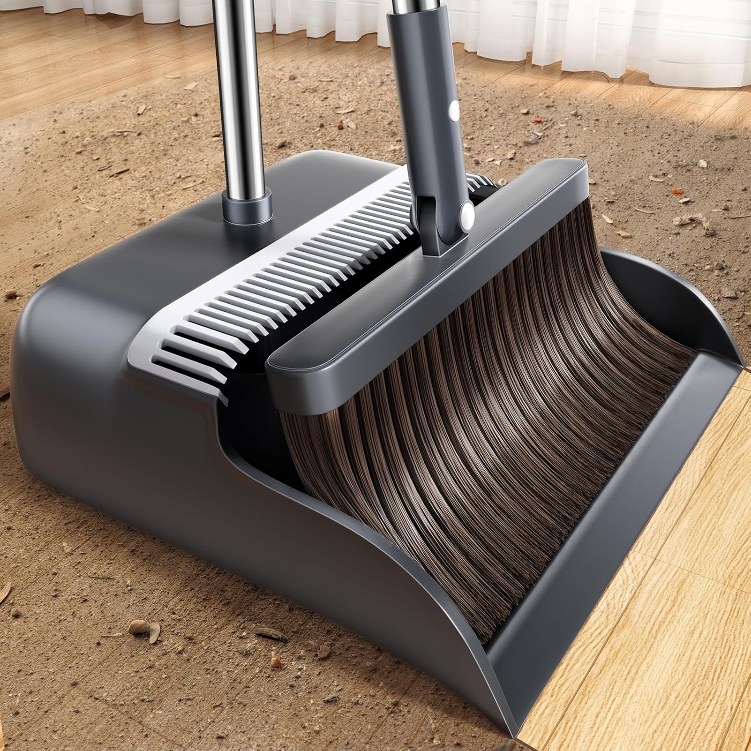 Broom and Dustpan Combo with 51.6 inch Handle