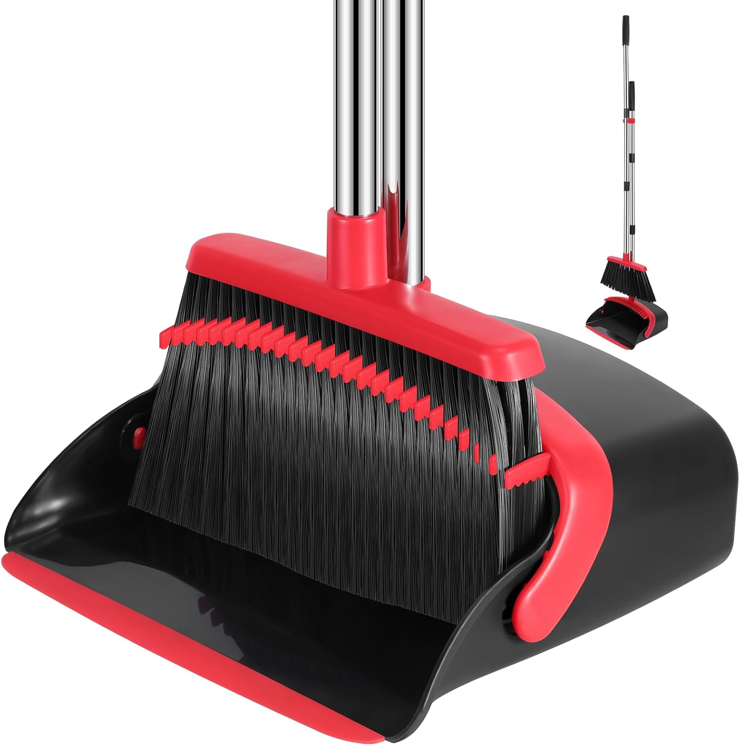 Broom and Dustpan Set, 52 inch Adjustable Handle