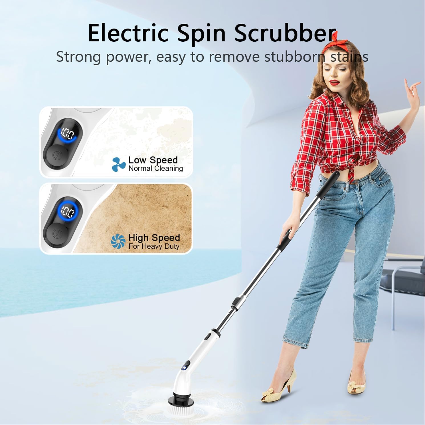 Cordless Electric Spin Scrubber for Bathroom
