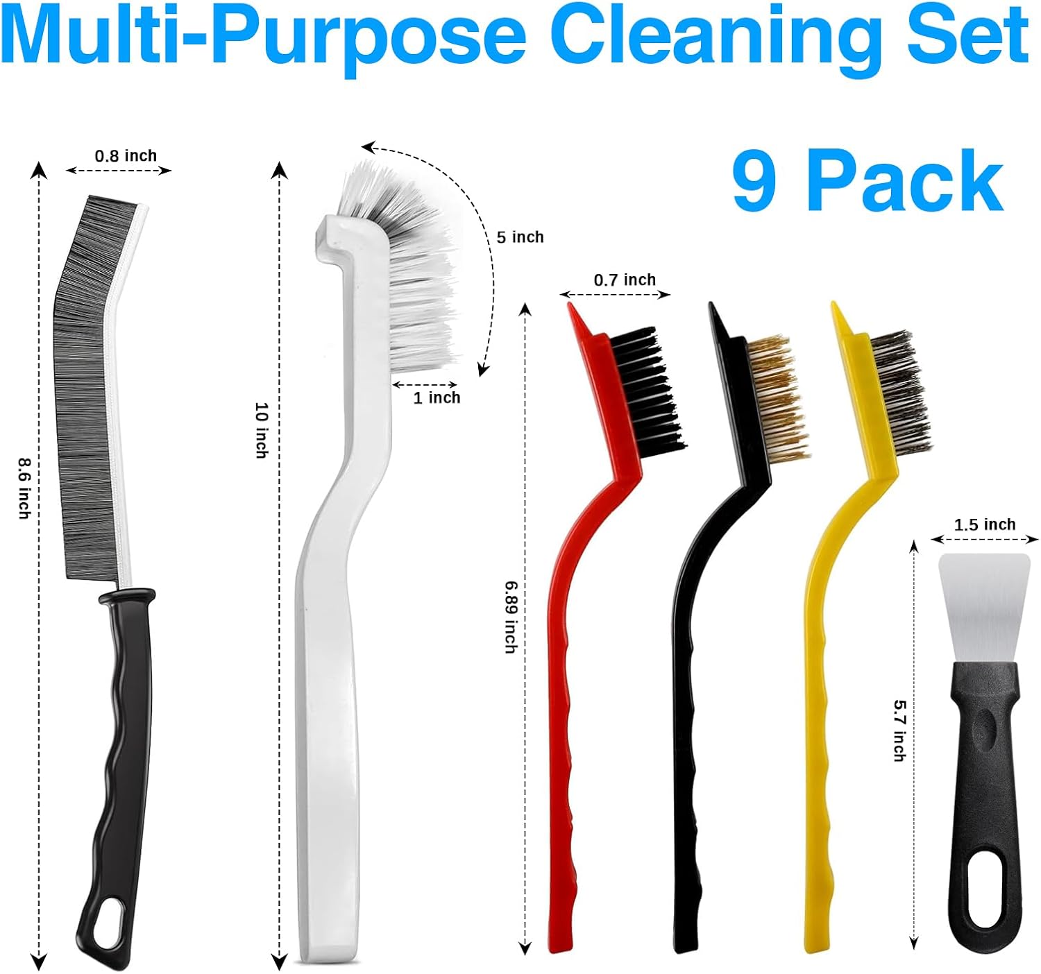 Crevice Cleaning Brushes, 9 Pack