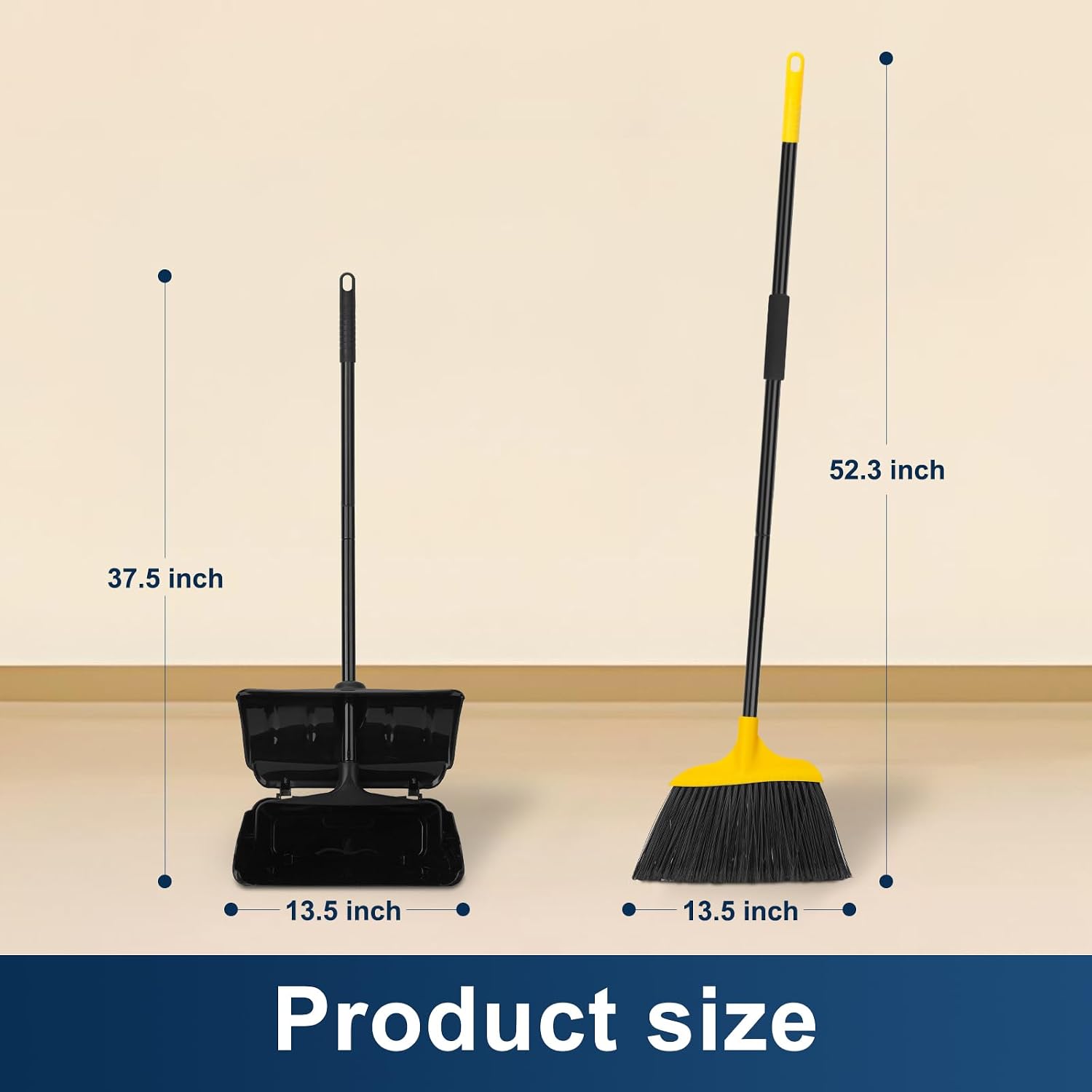 Heavy Duty Commercial Broom and Dustpan Set