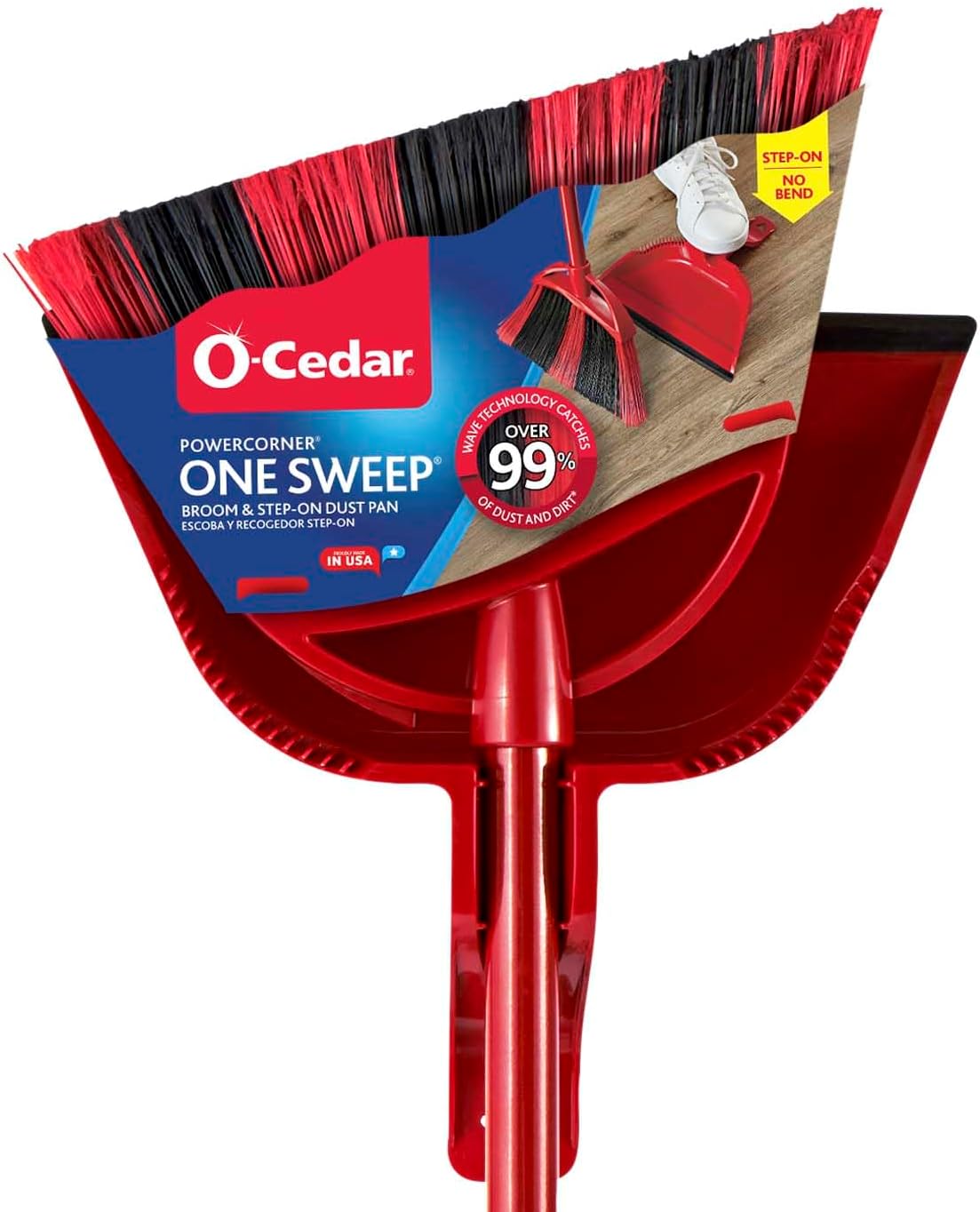 One-Sweep Broom with Step-On Dustpan