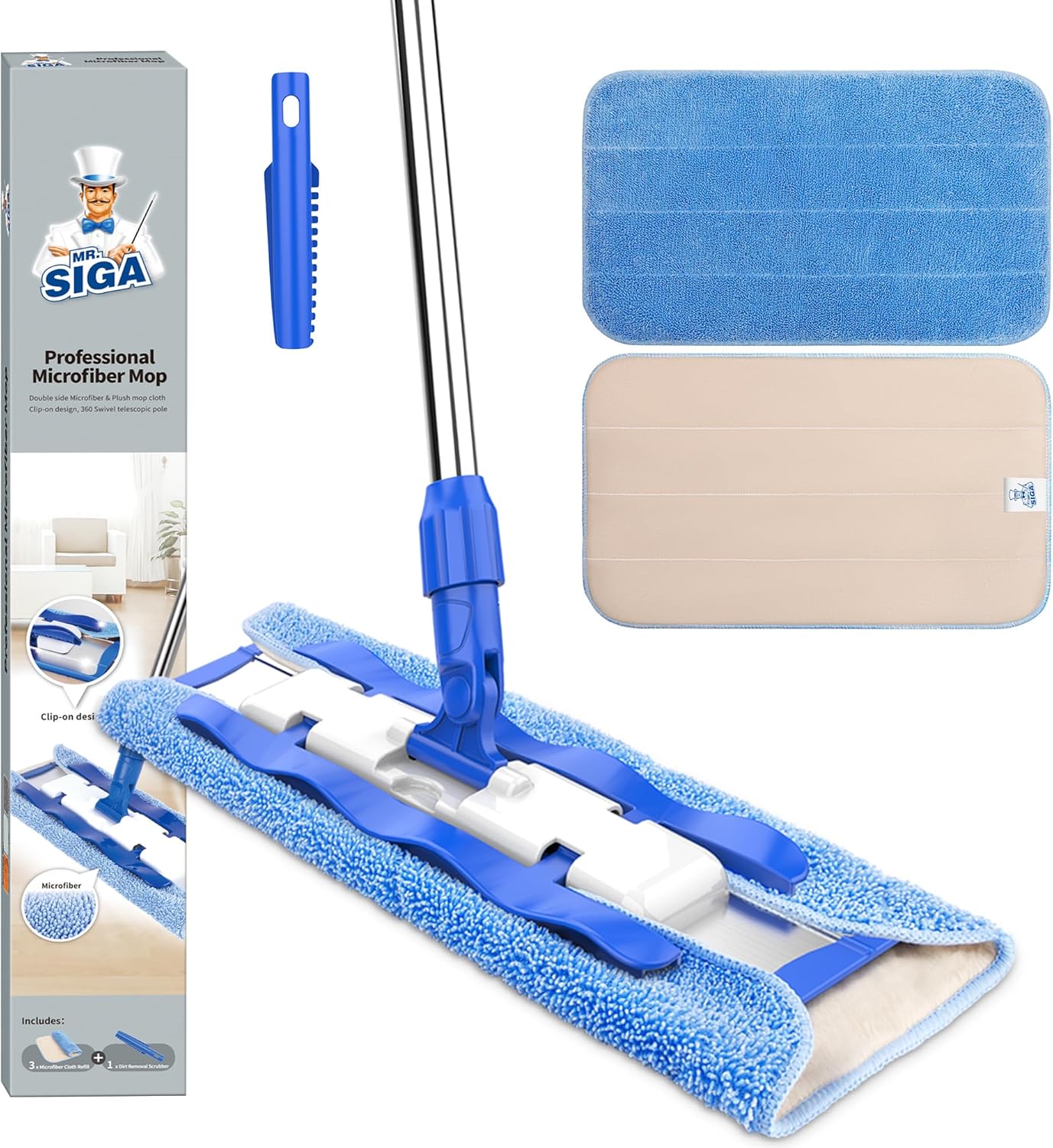 Professional Microfiber Mop for Hardwood and Laminate