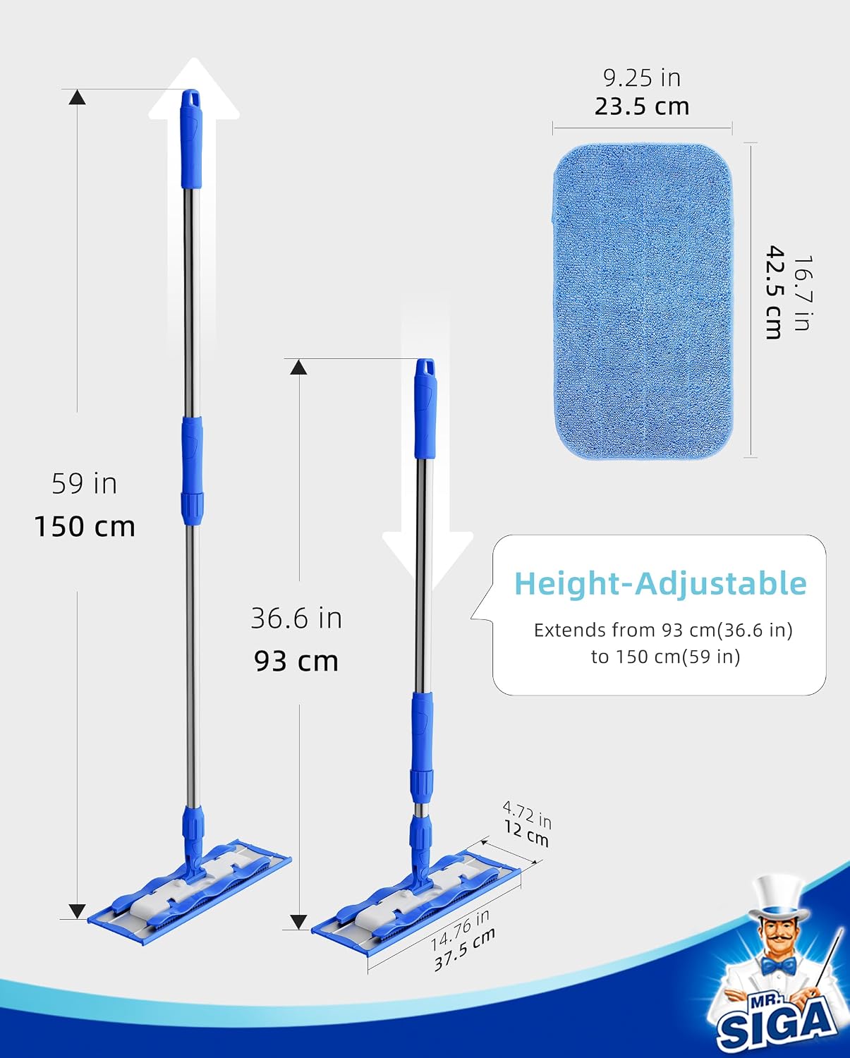 Professional Microfiber Mop for Hardwood and Laminate