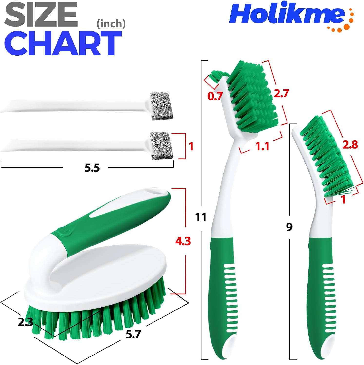 Scrub Brush Set, 5 Pack