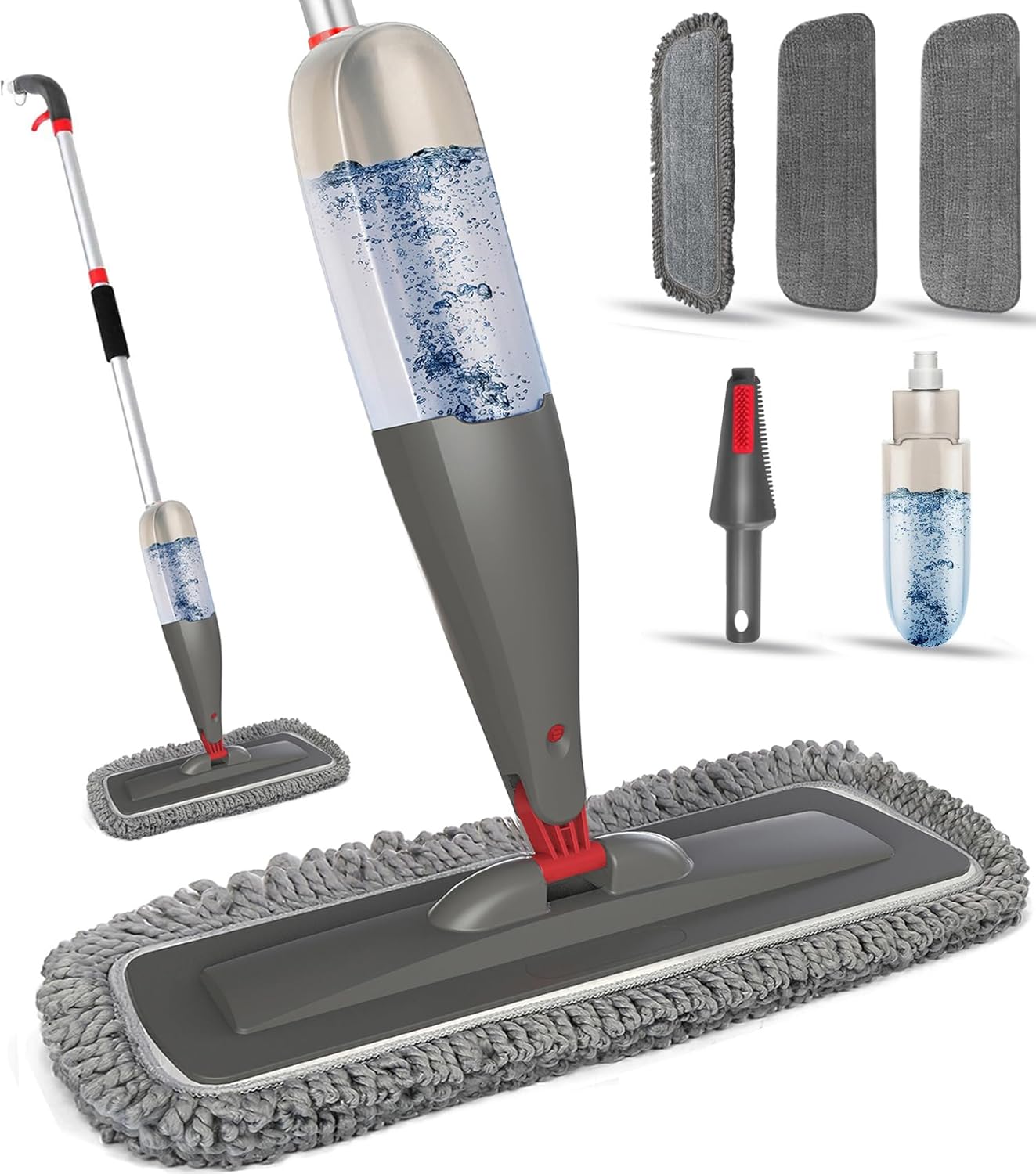 Spray Mop with Refillable Bottle and Washable Pads