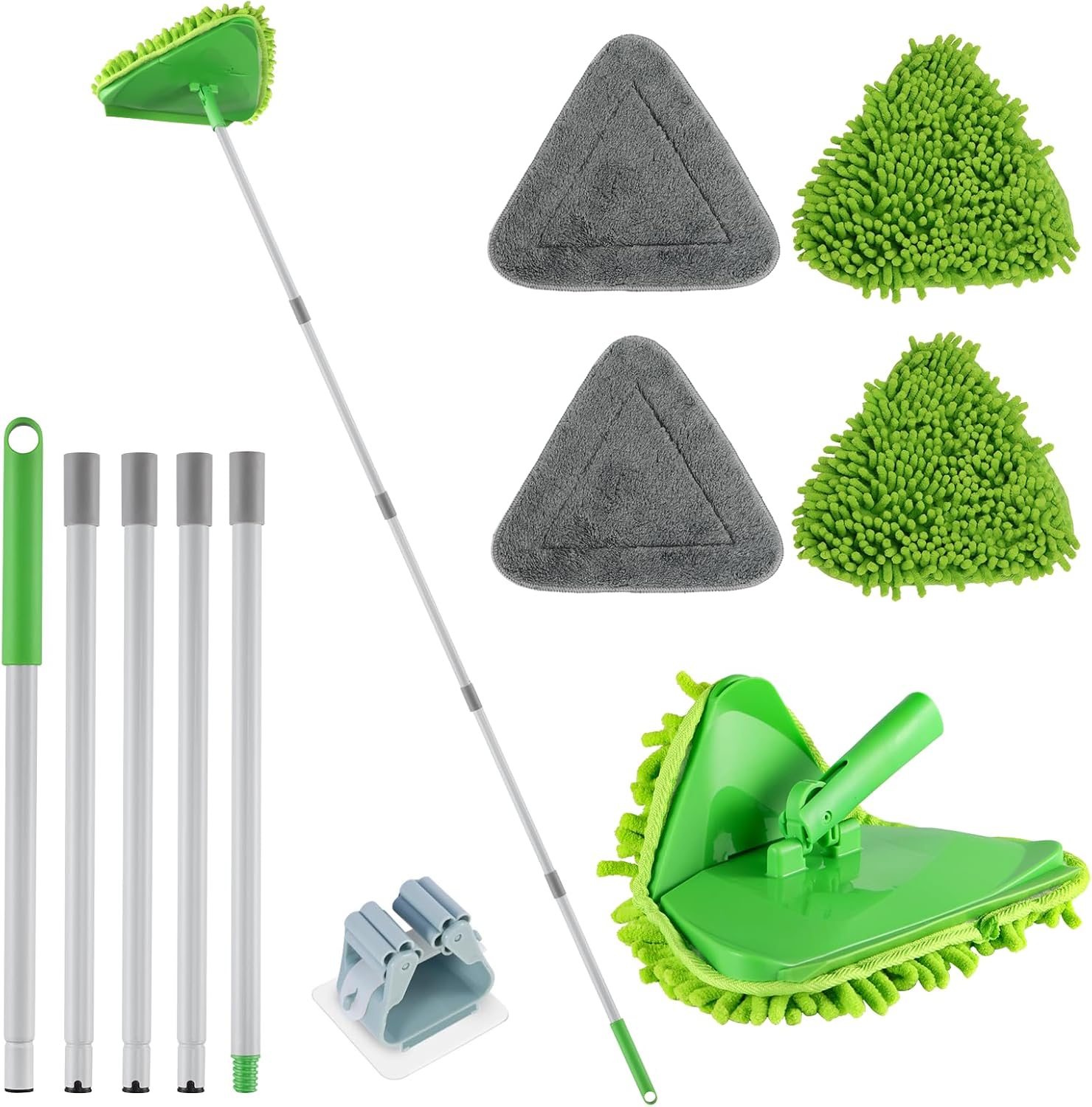 Wall Cleaner Mop with 82 inch Handle and 4 Pads
